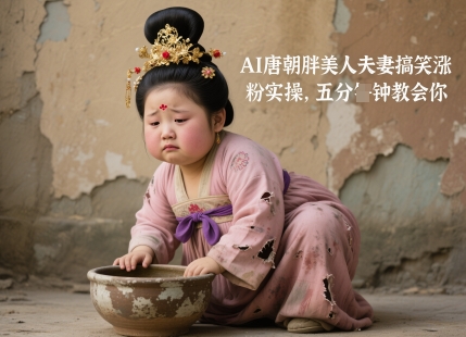 AI唐朝胖美人夫妻搞笑涨粉实操,五分钟教会你