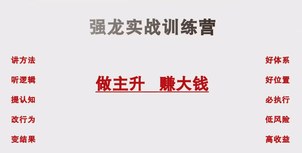 中和应泰陆老师强龙班 强龙实战训练营股票课程