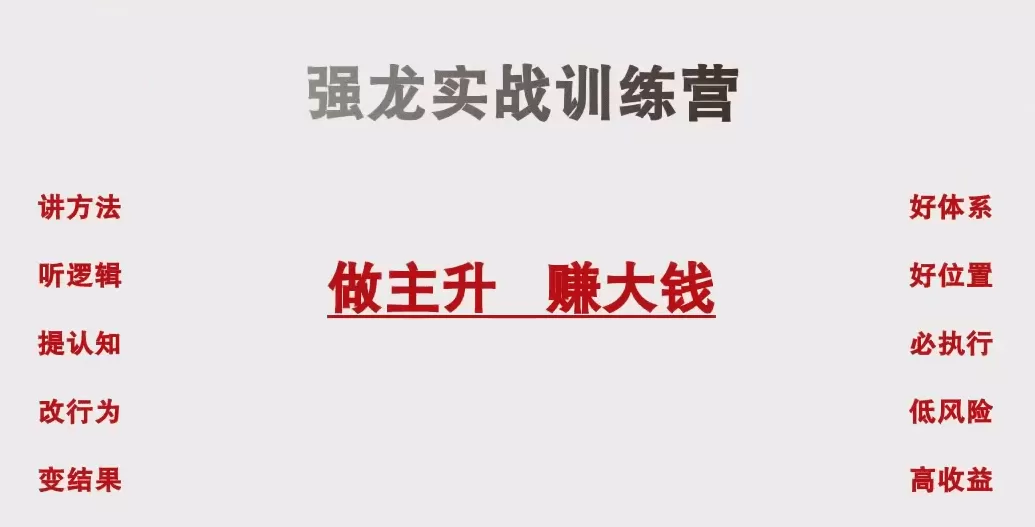 中和应泰陆老师强龙班 强龙实战训练营股票课程