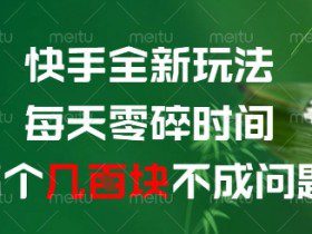快手全新玩法，每天零碎时间搞个几张不成问题【揭秘】