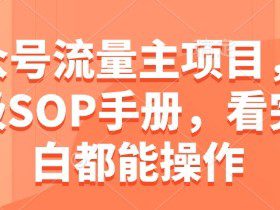 公众号流量主项目，保姆级SOP手册，看完小白都能操作