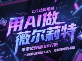 用AI做薇尔莉特CG动画视频，单条视频破100W赞，23条作品涨粉7.2W，涨粉变现两不误