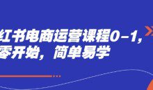 小红书电商运营课程0-1，从零开始，简单易学