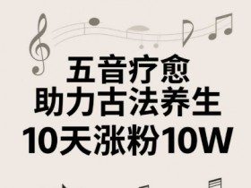 古法五音养生教程，五音疗愈的视频的制作方法，2-4小时就能学会，作者10天涨粉10W