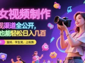 美女视频制作 + 变现渠道全公开，小白也能轻松日入几张【揭秘】