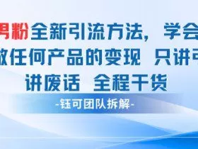 小红书男粉引流 学会了这个变现很容易，不讲废话全程针对男人的打法 全程干货