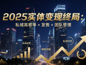 2025实体变现终局：私域高客单+发售+团队管理