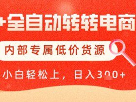 【AI+全自动转转电商】内部专属低价货源，全网首发，单日轻松变现几张【揭秘】