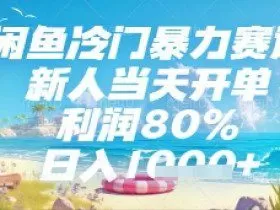 闲鱼冷门暴力赛道，新人当天开单，利润80%，日入几张，长期可做【揭秘】