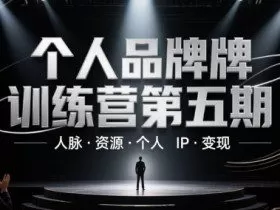 个人品牌训练营第五期，人脉·资源·个人IP·变现