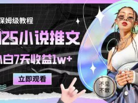 2025小说推文最新玩法，推文保姆级教程，小白7天收益1w+
