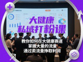 大健康私域打粉课，​教你如何在大健康赛道，掌握大量的流量，通过卖流量挣取利润