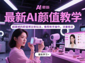 最新AI颜值教学，超震撼的颜值博主新玩法，推荐新手操作，流量稳定