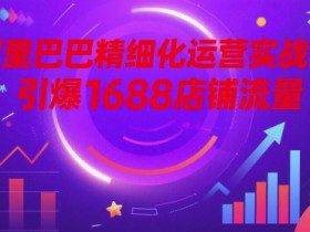 阿里巴巴精细化运营实战课，引爆1688店铺流量