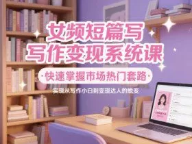 女频短篇写作变现系统课，快速掌握市场热门套路，实现从写作小白到变现达人的蜕变