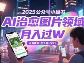 2025公众号小绿书AI治愈图片领域，月入过W，蓝海赛道【附工具+指令】