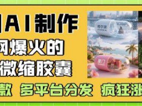 利用AI制作全网爆火的城市微缩胶囊，条条爆款， 多平台分发，疯狂涨粉变现