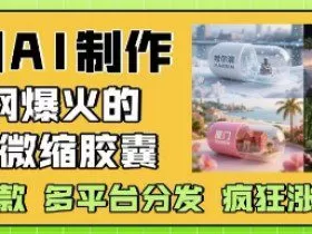 利用AI制作全网爆火的城市微缩胶囊，条条爆款， 多平台分发，疯狂涨粉变现