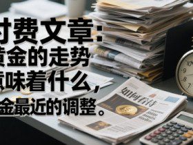 付费文章：黄金的走势意味着什么，如何看待黄金最近的调整