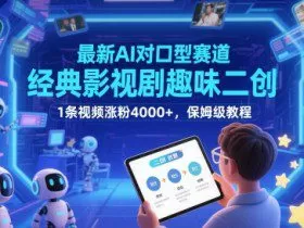 最新AI对口型赛道，经典影视剧趣味二创，1条视频涨粉4000+，保姆级教程