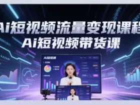 Ai短视频流量变现课程，Ai短视频带货课