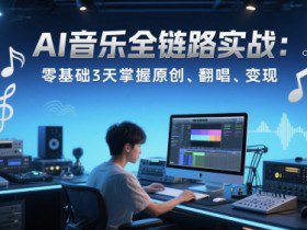 AI音乐全链路实战变现课：零基础3天掌握原创、翻唱、变现