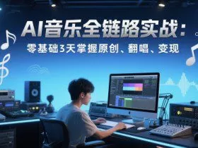 AI音乐全链路实战变现课：零基础3天掌握原创、翻唱、变现