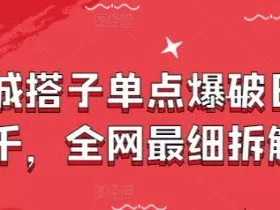 同城搭子单点爆破日入千，全网最细拆解