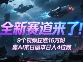 全新赛道来了！9个视频狂涨16W粉，靠AI末日剧本日入4位数，评论区爆肝追更