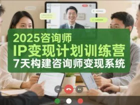 2025咨询师IP变现计划训练营，7天构建咨询师变现系统