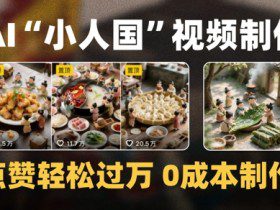 爆款1000W+播放微缩景观迷你小人国AI视频0成本制作全流程教学
