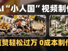 爆款1000W+播放微缩景观迷你小人国AI视频0成本制作全流程教学