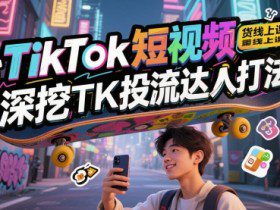 TikTok短视频带货线上课，深挖TK投流达人打法