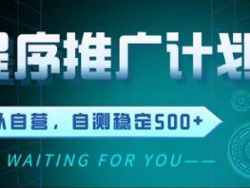 最新微信小程序挂G推广，全自动运行被动收益，自测稳定5张+【揭秘】