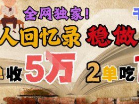 AI帮老人写回忆录，可以稳做50年的蓝海赛道，一单收2-3W，2单吃一年，长久可持续