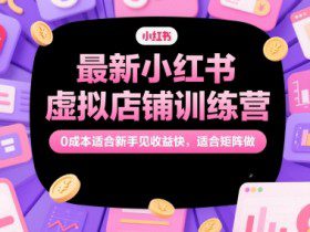 最新小红书虚拟店铺训练营，0成本适合新手见收益快，适合矩阵做