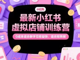最新小红书虚拟店铺训练营，0成本适合新手见收益快，适合矩阵做
