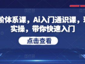 Ai五阶体系课，Ai入门通识课，理论+实操，带你快速入门