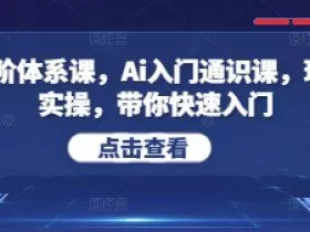 Ai五阶体系课，Ai入门通识课，理论+实操，带你快速入门