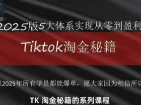 TikTok跨境2025淘金秘籍，​2025TikTok从0到盈利变现