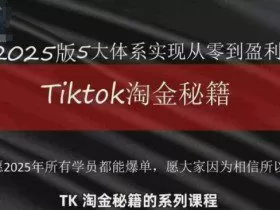 TikTok跨境2025淘金秘籍，​2025TikTok从0到盈利变现