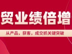 外贸业绩倍增课，从产品，获客，成交抓关键突破
