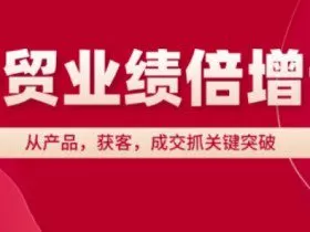 外贸业绩倍增课，从产品，获客，成交抓关键突破