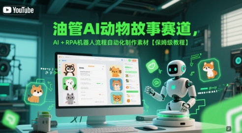 油管AI动物故事赛道,AI+RPA机器人流程自动化制作素材【保姆级教程】