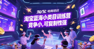 淘宝蓝海小类目训练营， 竞争小，可复制性强