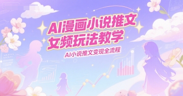 AI漫画小说推文女频玩法教学,AI小说推文变现全流程