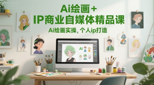 Ai绘画+IP商业自媒体精品课,Ai绘画实操个人ip打造