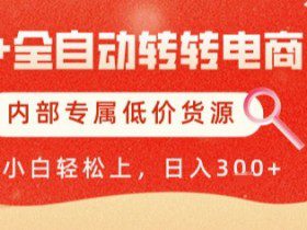 AI全自动转转电商，彻底解放双手，专属低价货源，单日轻松变现5张+【揭秘】