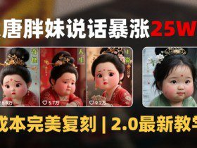 AI大唐胖贵妃说话2.0，40条视频暴涨40w粉，附独家变现攻略