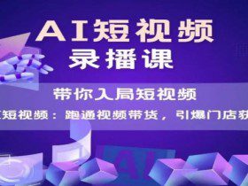 AI短视频爆款，带你入局短视频，跑通视频带货，引爆门店获客